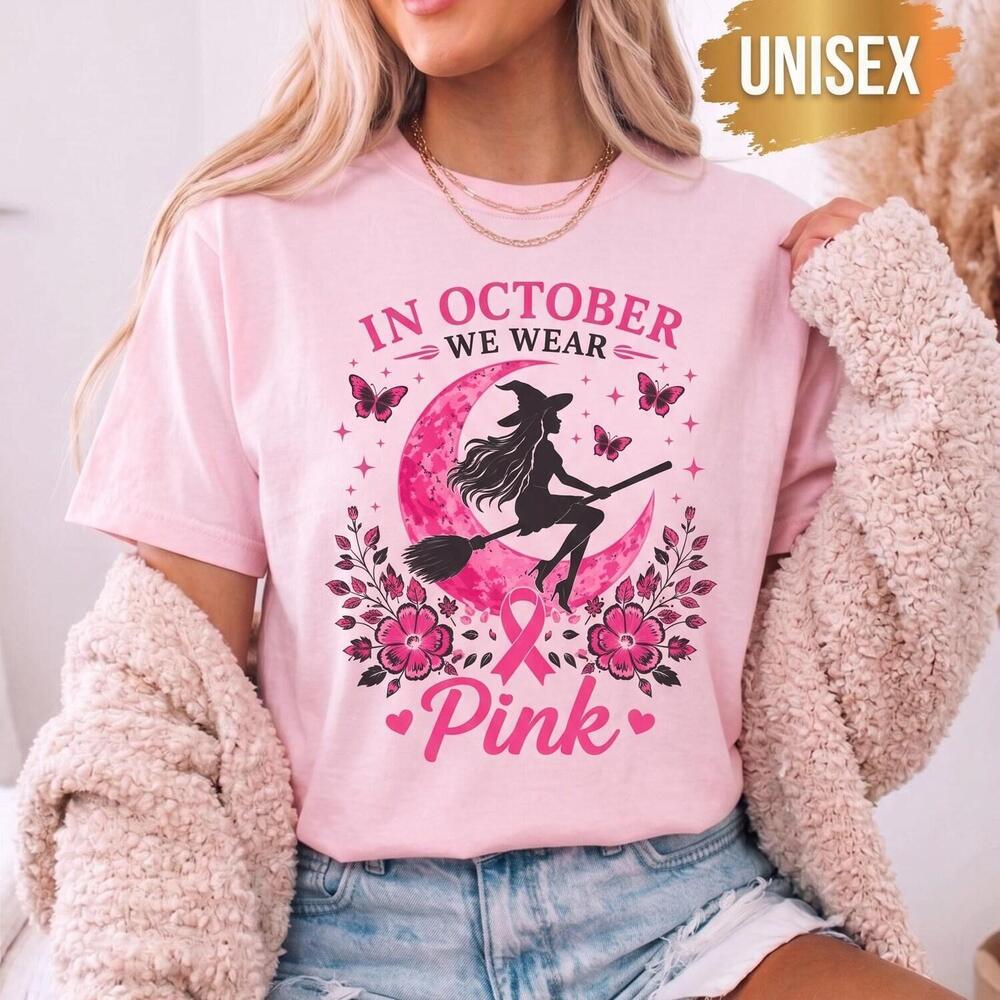 Awareness Shirt, In October We Wear T Shirt, Ribbon Witch